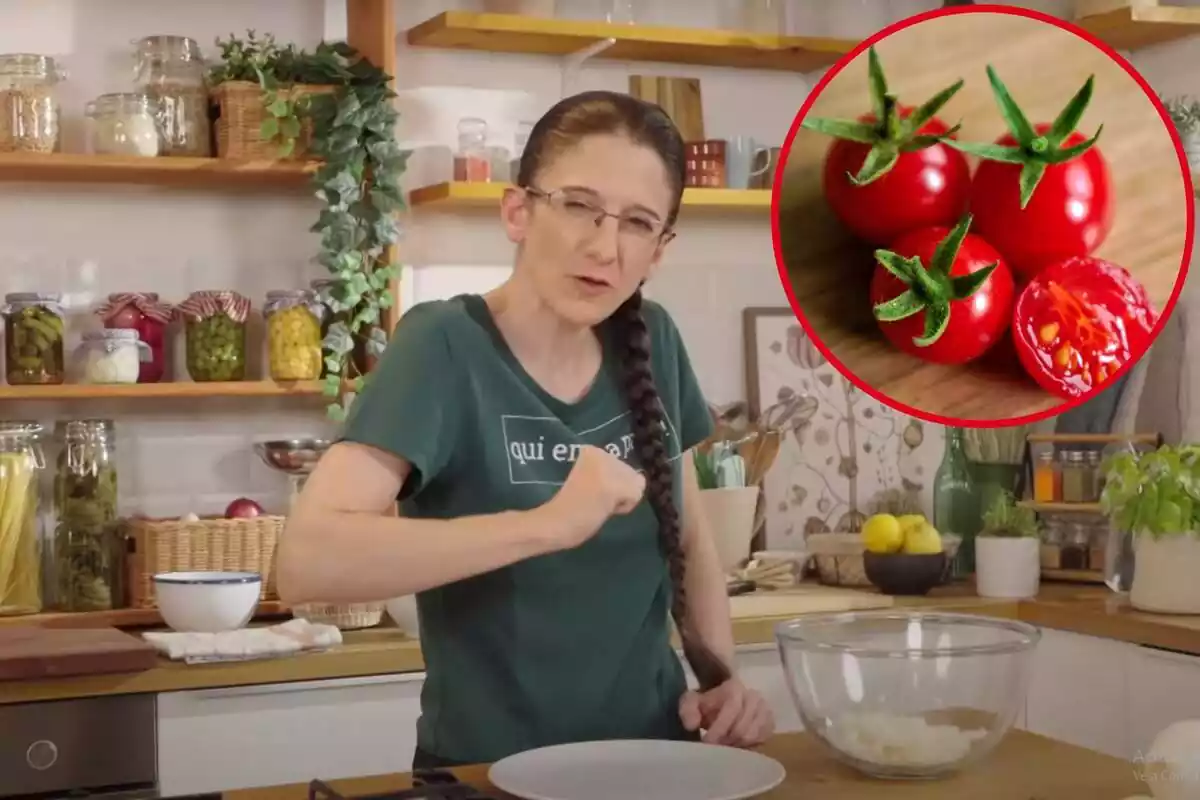 Montaje de Maria Nicolau de TV3 explicando como cortar tomates en el círculo