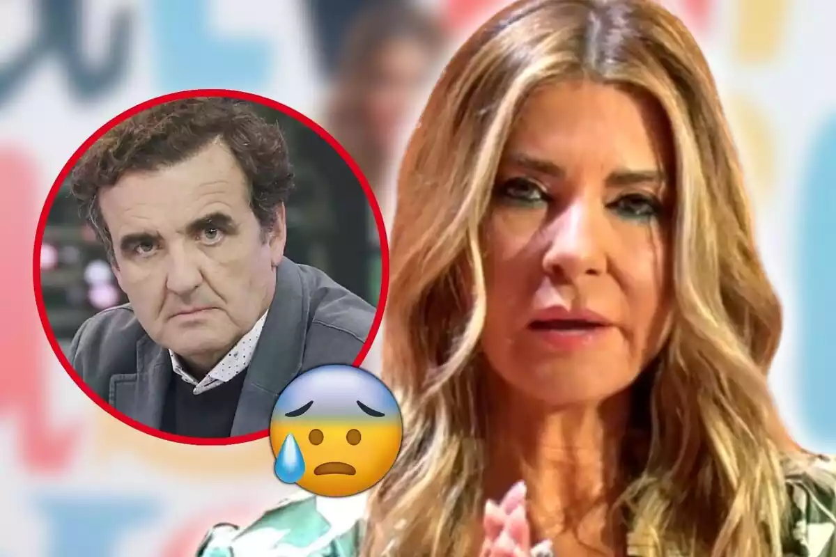 Marisa Martín Blázquez y un recorte de Antonio Montero y un emoji preocupado