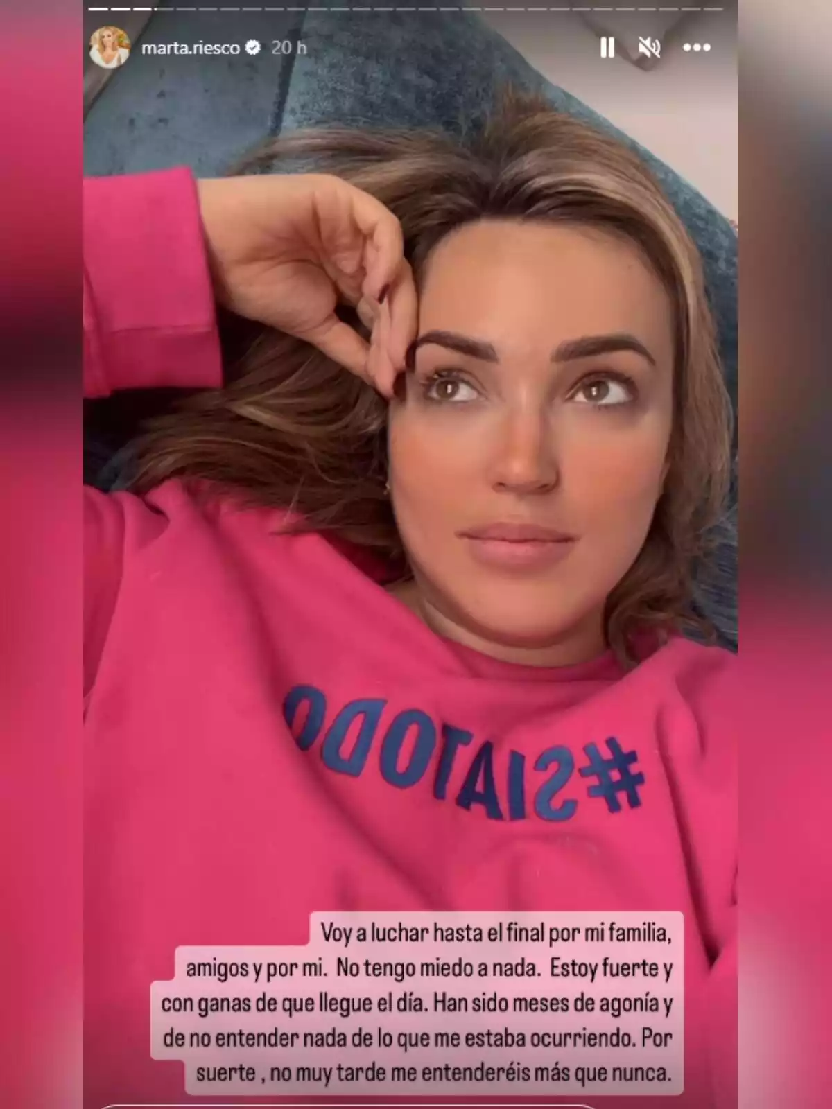 Captura story de Marta Riesco hablando con sus seguidores Captura story de Marta Riesco hablando con sus seguidores