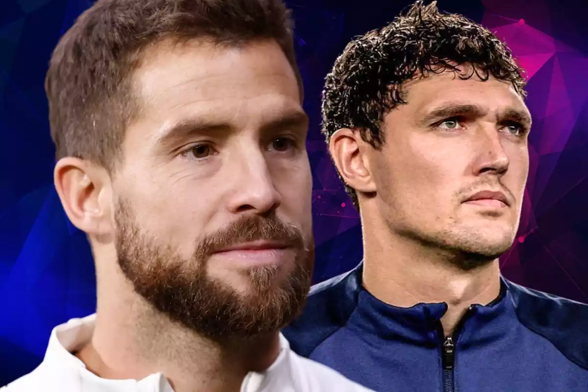 Íñigo Martínez mira de perfil al frente con Andreas Christensen a su lado