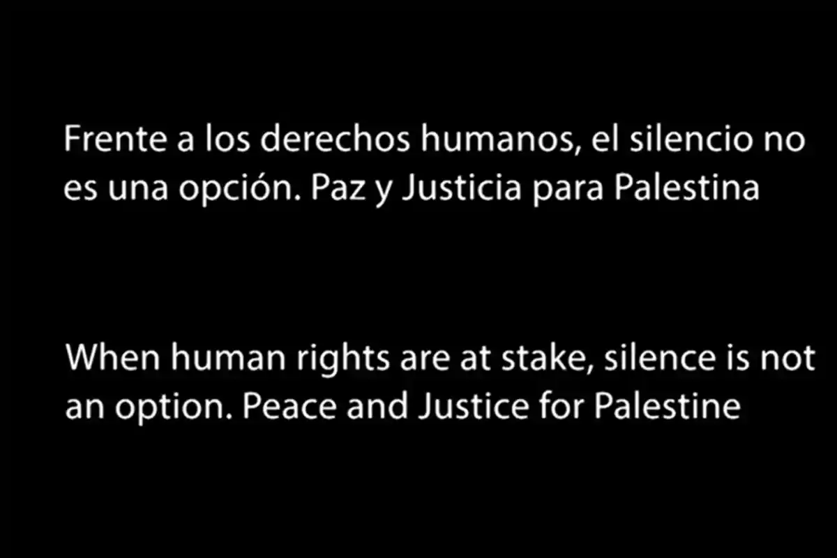 Texto en fondo negro emitido en RTVE durante Eurovisión que dice: Texto en fondo negro emitido en RTVE durante Eurovisión que dice: