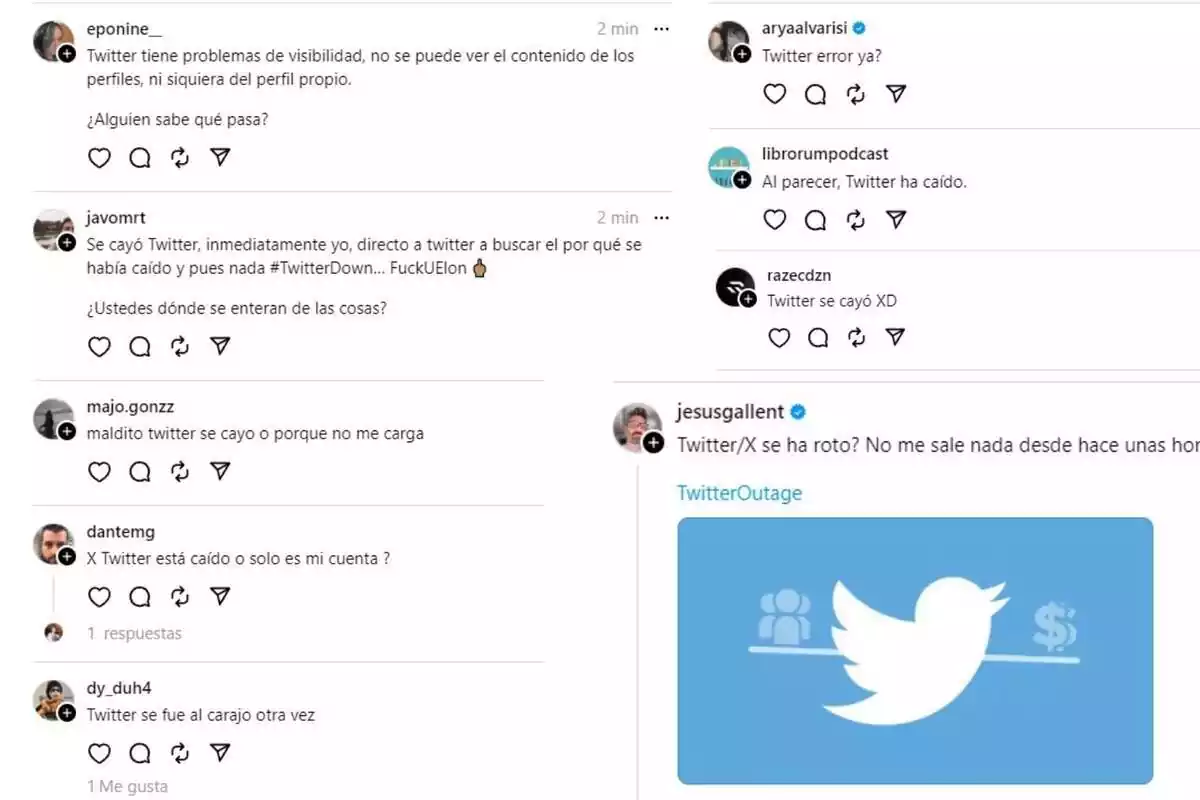 MIles de usuarios se han pasado a otras plataformas para denunciar la caida de Twitter MIles de usuarios se han pasado a otras plataformas para denunciar la caida de Twitter