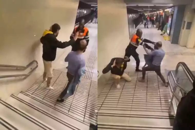 Imágenes de la última pelea en el metro de BCN: aplausos para el vigilante
