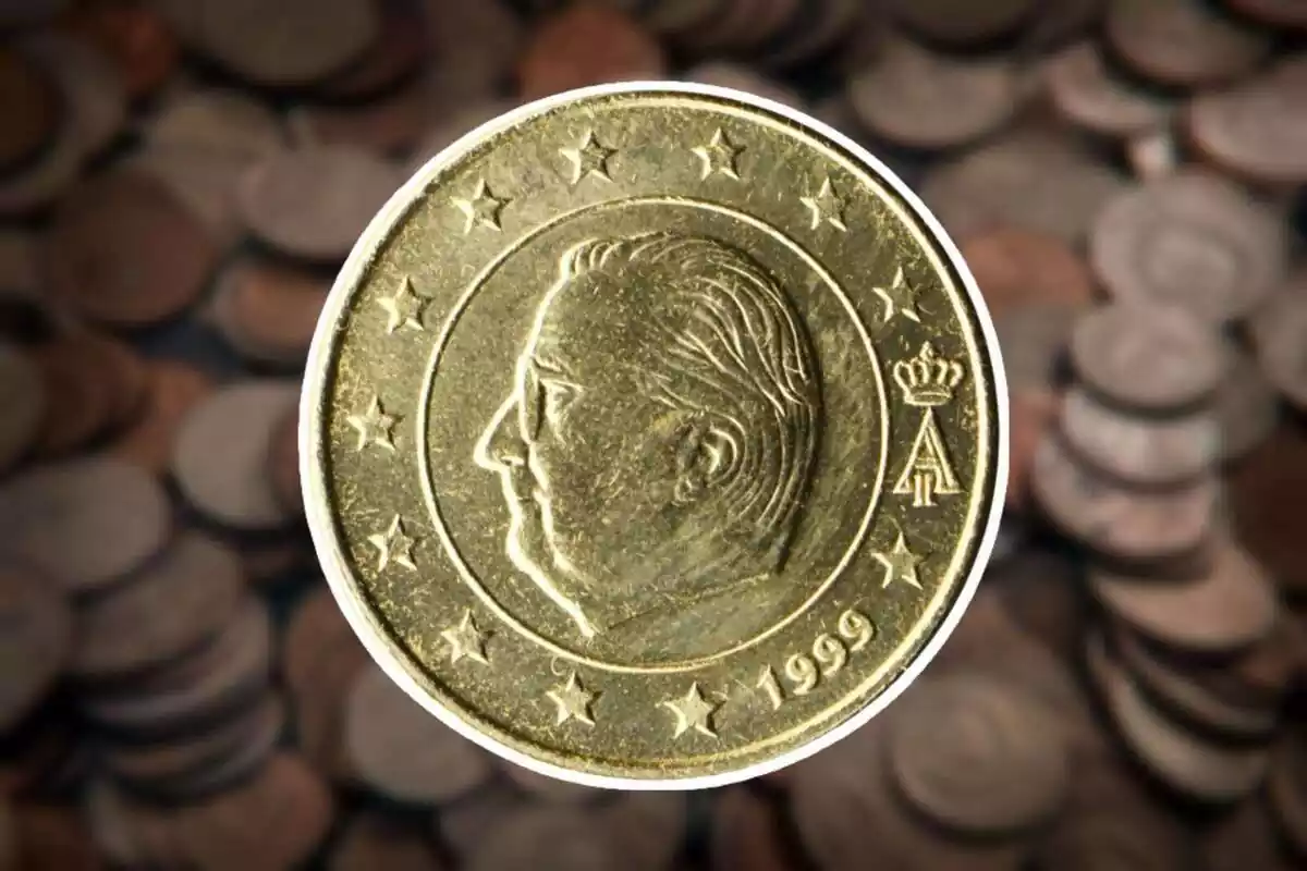 Moneda de 50 céntimos acuñada en Bélgica en el 1999 Moneda de 50 céntimos acuñada en Bélgica en el 1999