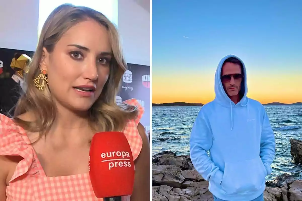 Alba Carrillo con un micrófono de 