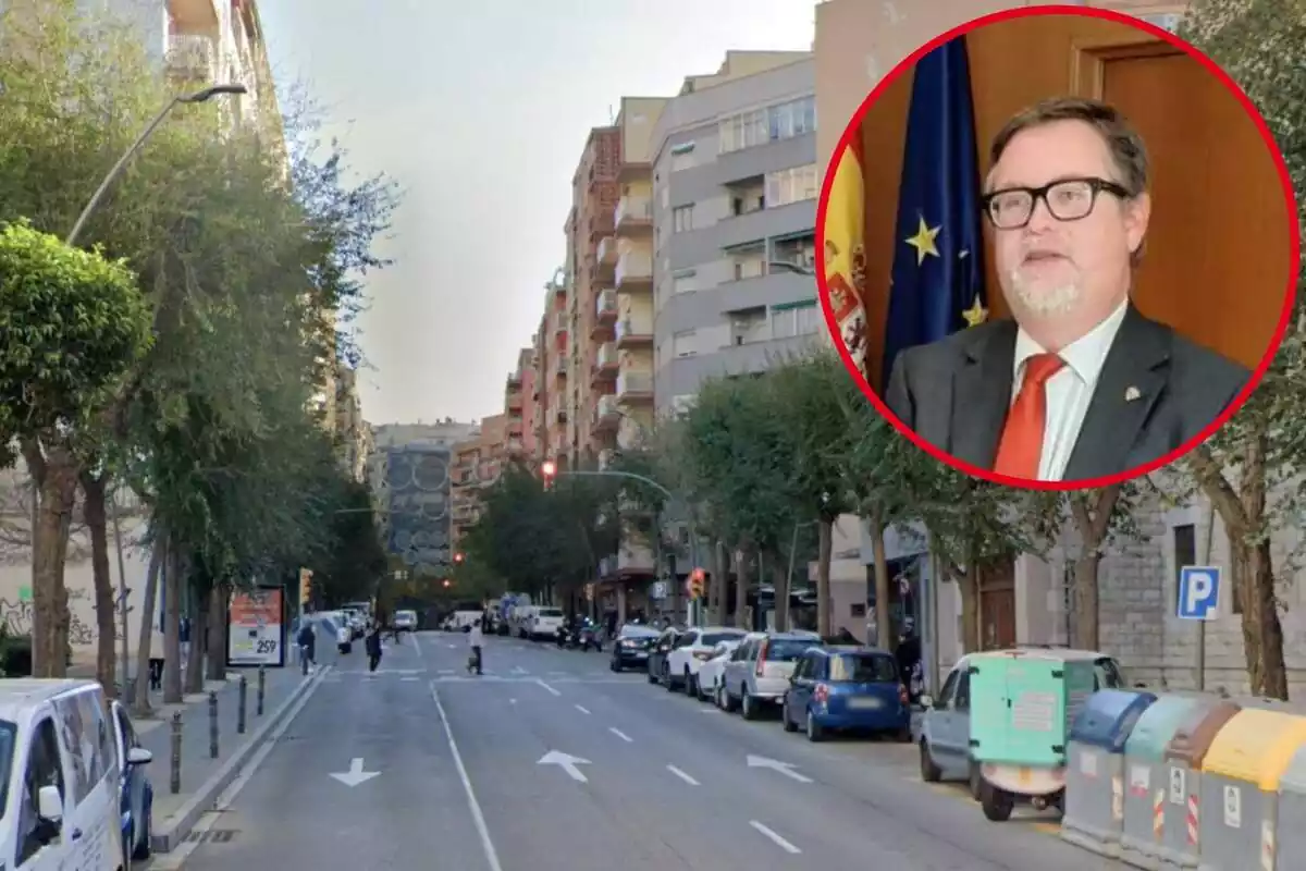 Montaje de Avenida Ramón y Cajal de Tarragona y círculo con Santiago Castellà, subdelegado del Gobierno en Tarragona