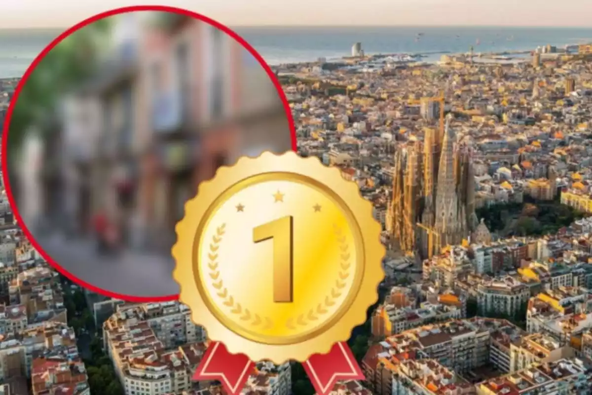 Montaje de Barcelona con una medalla de oro