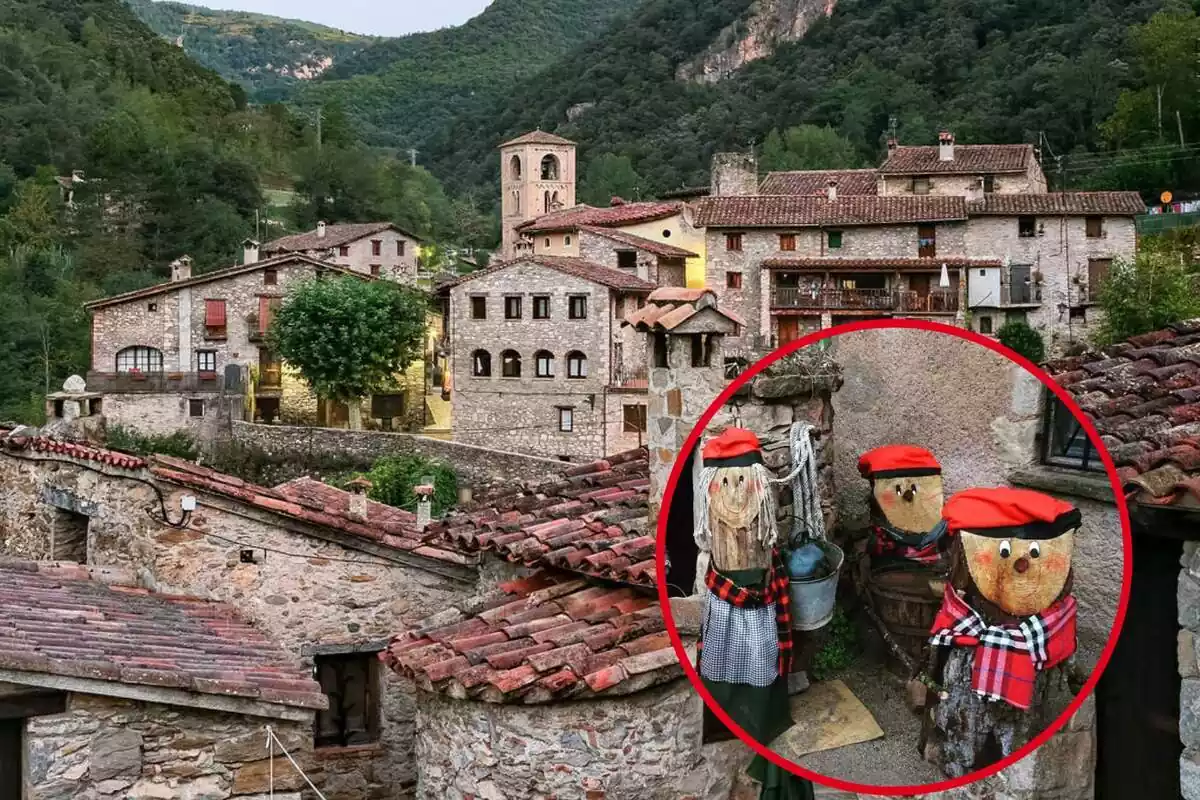 Montaje de Beget (Girona) con los Tions de Mura (Barcelona)