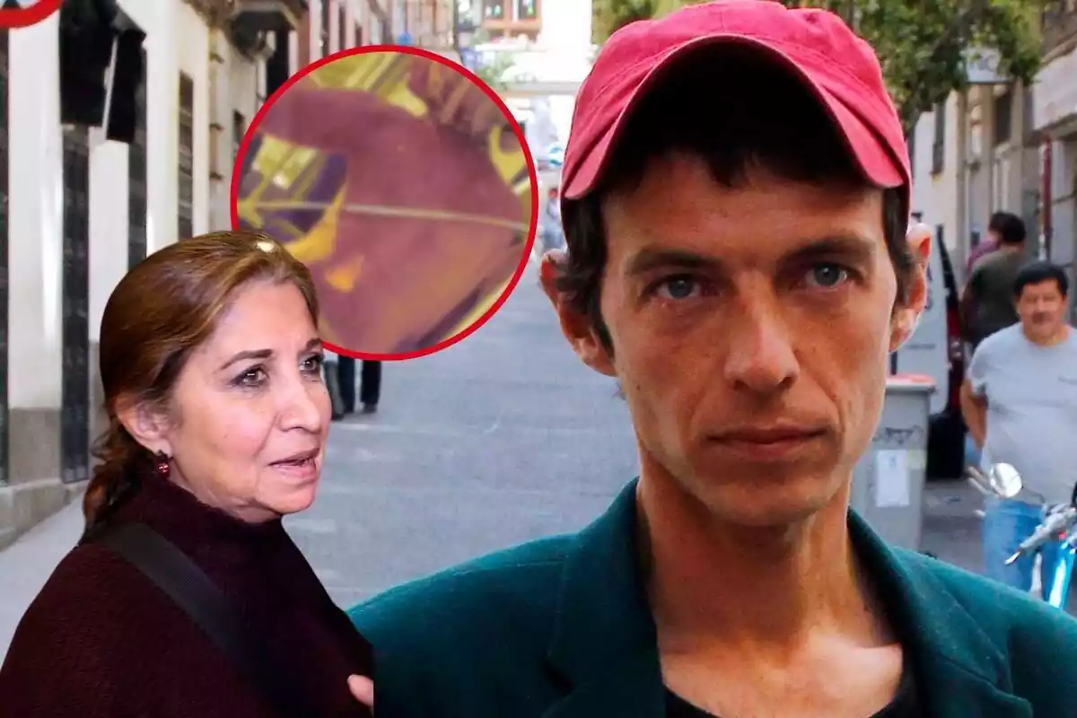 Montaje con el rostro de Camilo Blanes junto a su madre Lourdes Ornelas y una imagen difuminada