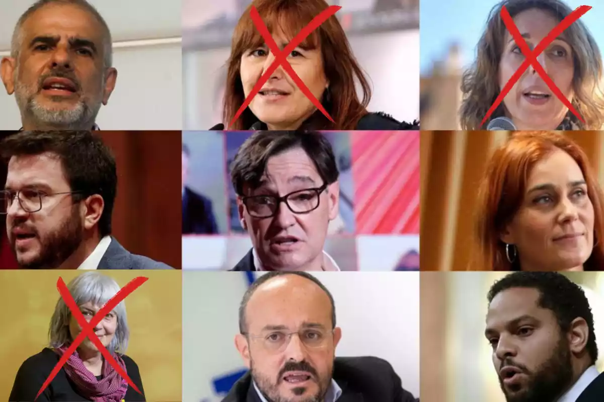 Montaje con los candidatos al Parlament de Catalunya del año 2021