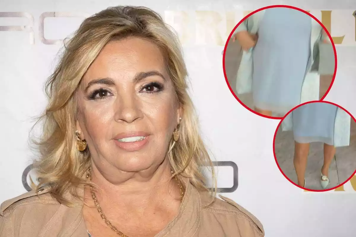 Montaje de Carmen Borrego con dos imágenes del vestido que lleva