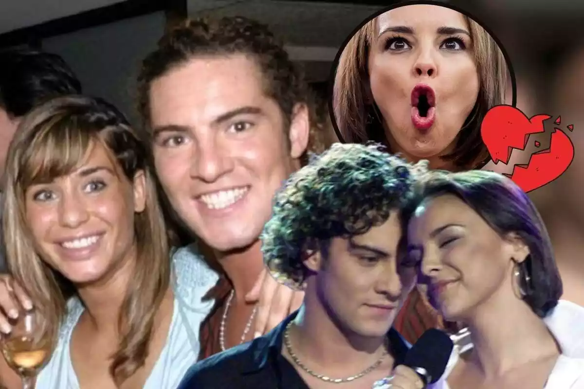 Montaje con imágenes de David Bisbal con Chenoa y Elena Tablada cuando salían juntos