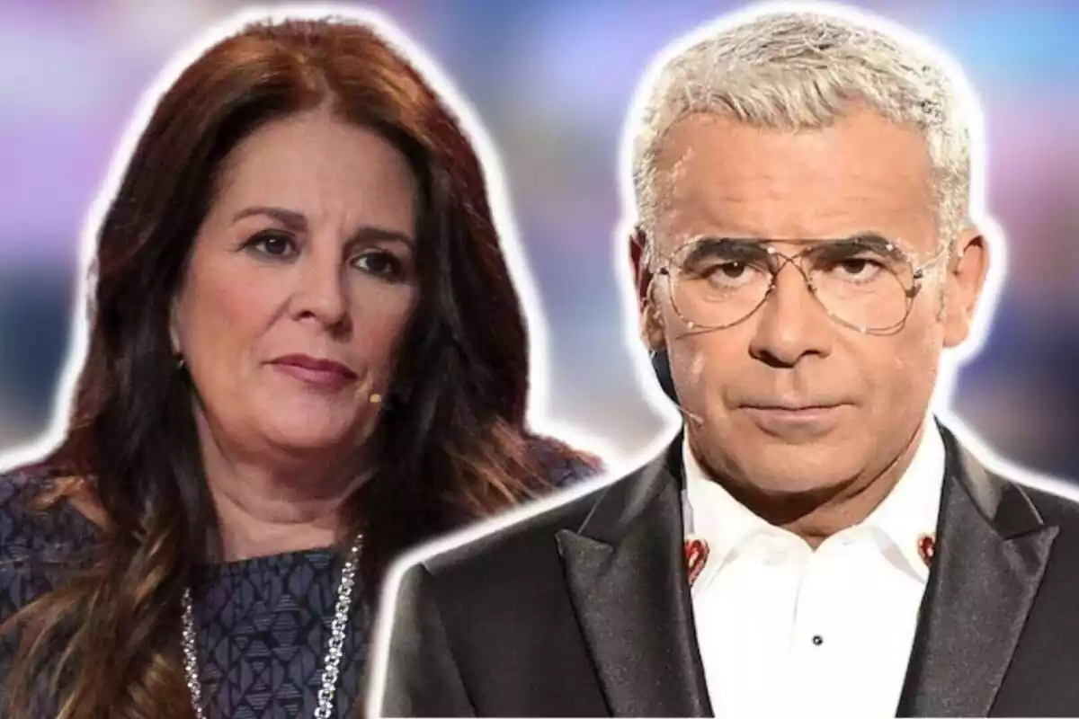 Montaje con fotos de Ángela Portero y Jorge Javier Vázquez, ambos muy serios Montaje con fotos de Ángela Portero y Jorge Javier Vázquez, ambos muy serios