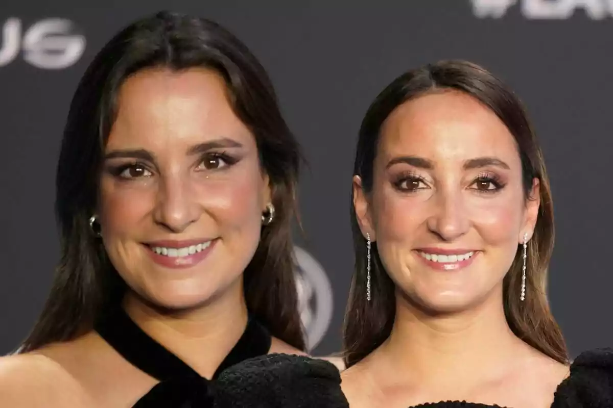 Montaje con una imagen de Marta Pombo y Lucía Pombo, ambas posando en un photocall