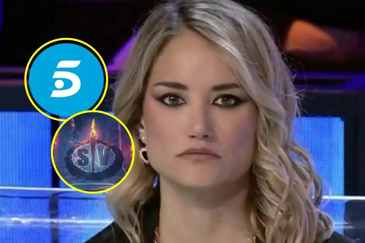 Montaje de Alba Carrillo con el logo de Telecinco y el de 'Supervivientes All Stars'