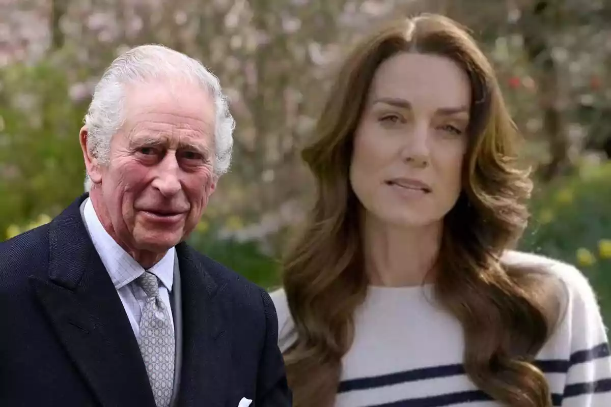 Montaje de Carlos III junto a Kate Middleton