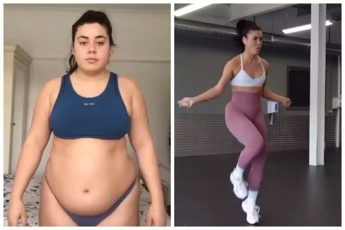 Montaje de fotos del cambio físico del usuario de Twitter Pato Bonato donde se aprecia el espectacular cambio físico tras perder muchos kilos