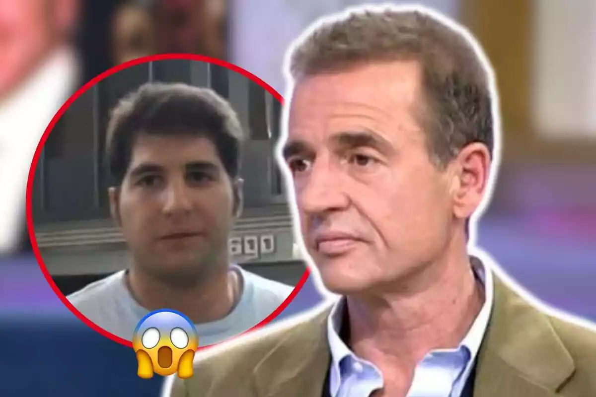 Montaje de fotos de Alessandro Lequio con rostro serio y, al lado, una imagen de Julián Contreras tras ser deshauciado