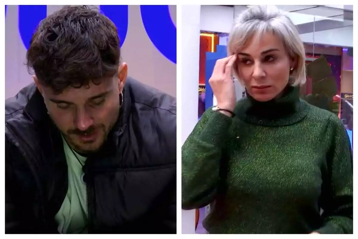 Montaje de fotos de Manuel González y Ana María Aldón con rostro serio en la casa de 'GH Dúo' Montaje de fotos de Manuel González y Ana María Aldón con rostro serio en la casa de 'GH Dúo'