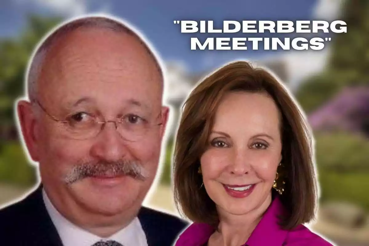 Montaje de fotos de Victor Halberstadt y Marie-Josée Kravis, dirigentes del comité de 'Bilderberg meetings', ambos con rostro sonriente