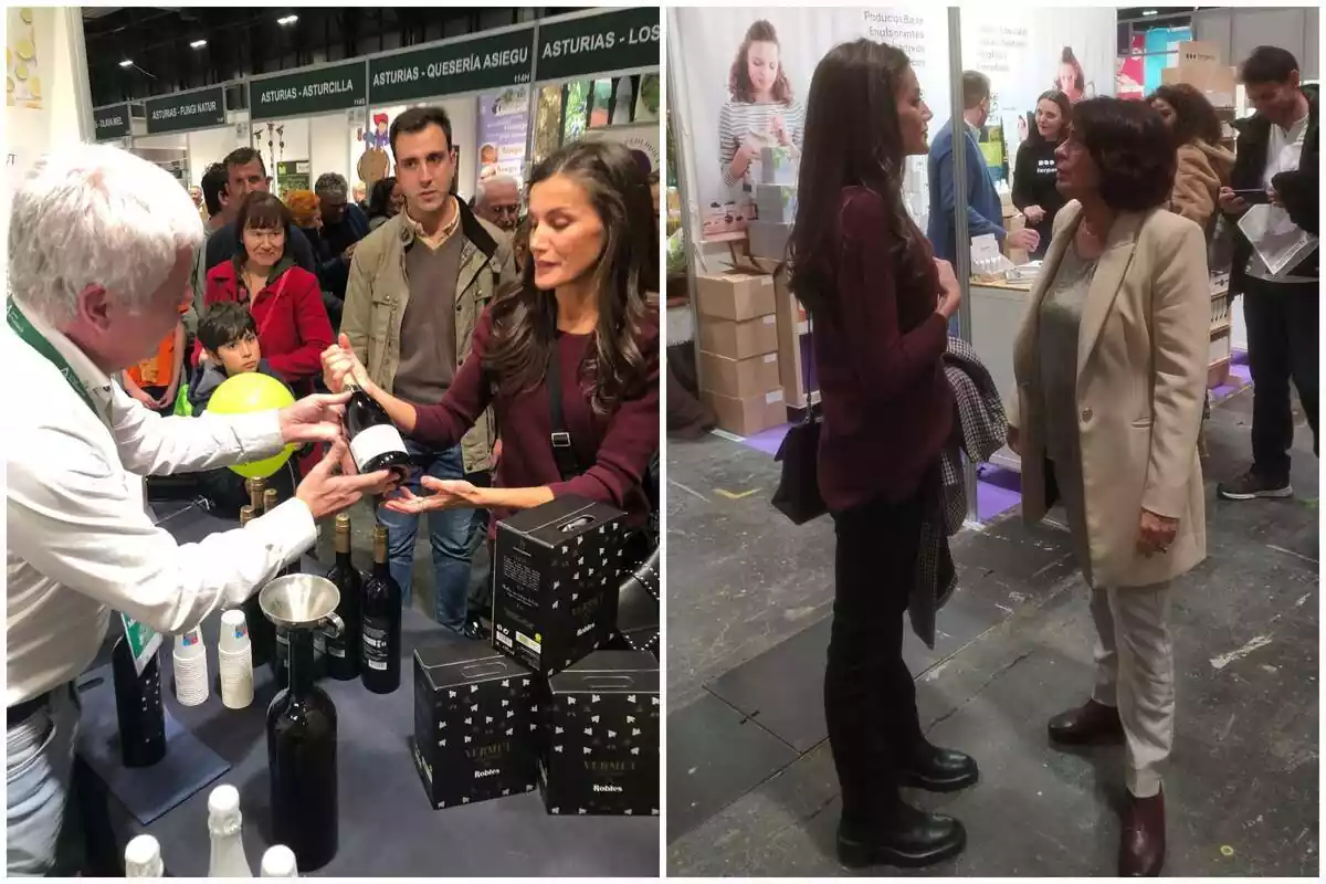 Montaje de fotos de la reina Letizia en la feria de Biocultura en Madrid 2023 Montaje de fotos de la reina Letizia en la feria de Biocultura en Madrid 2023