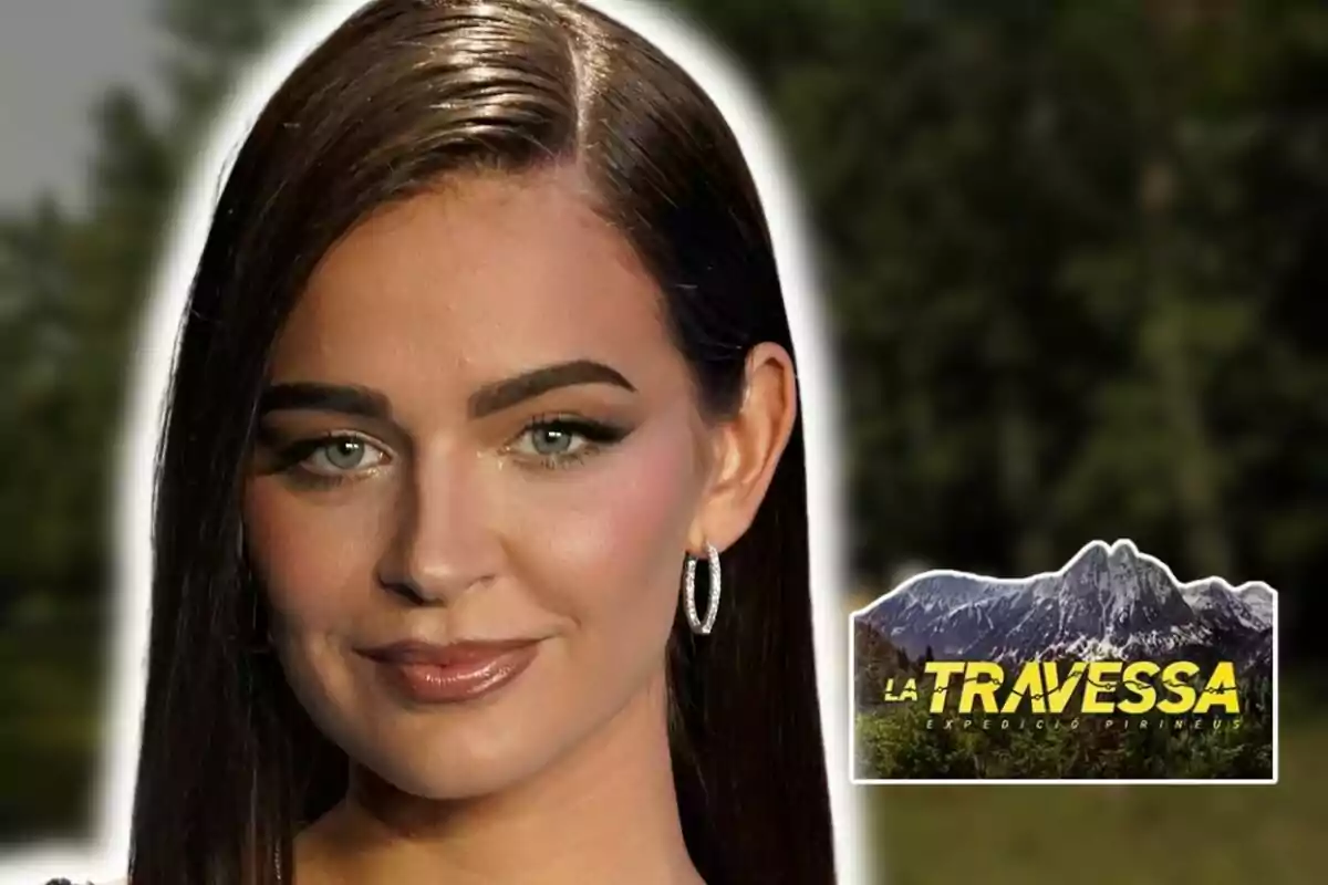 Montaje de fotos de primer plano de Laura Escanes con rostro medio serio y, al lado, el logo de 'La Travessa', el programa que presenta en TV3