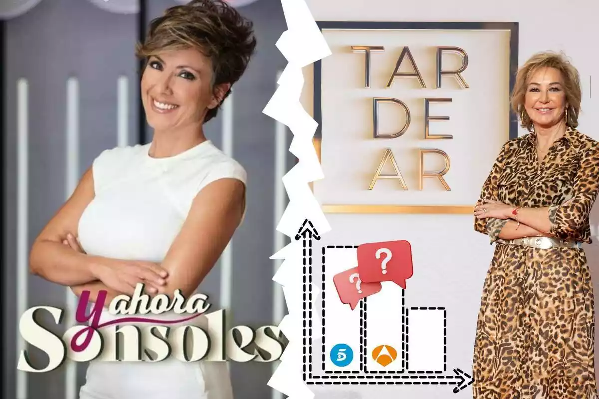 Montaje de fotos de la foto promocional del programa 'Y ahora Sonsoles' de Antena 3 y del programa 'TardeAR' de Telecinco