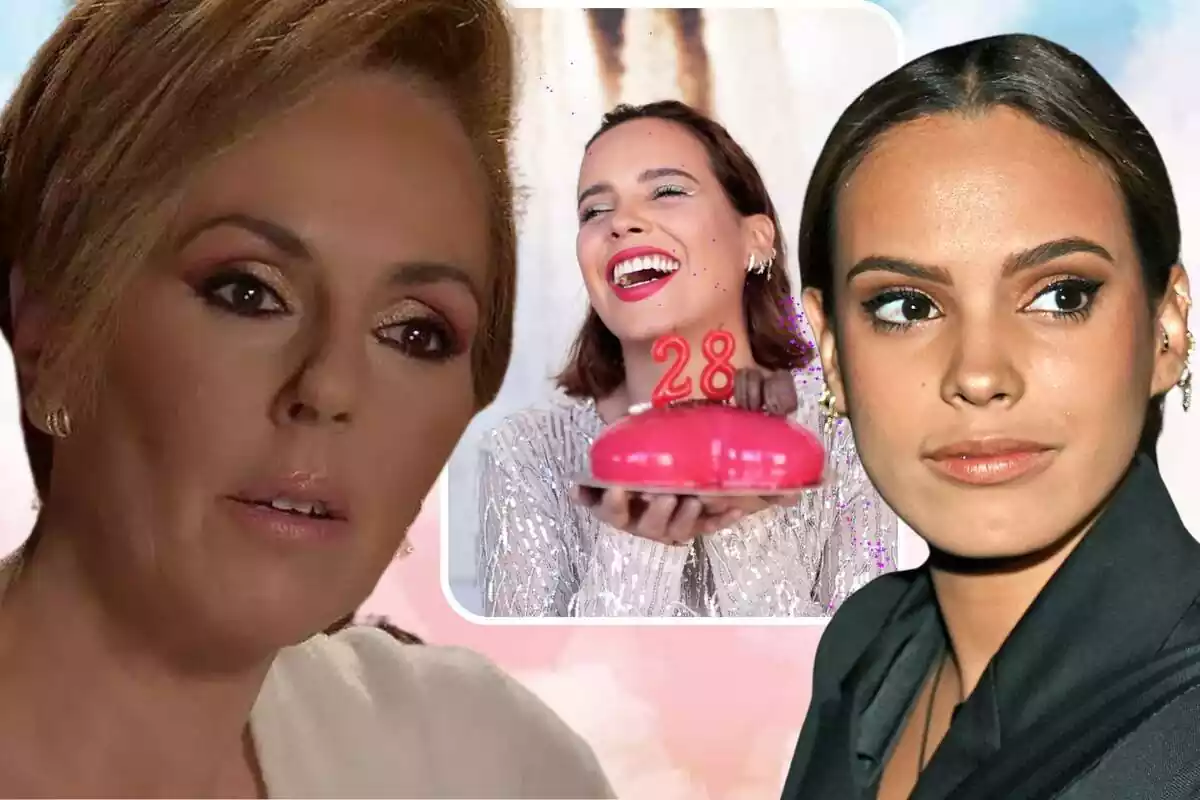Montaje de Gloria Camila Ortega con Rocío Carrasco y una captura del vídeo con el que celebra su cumpleaños