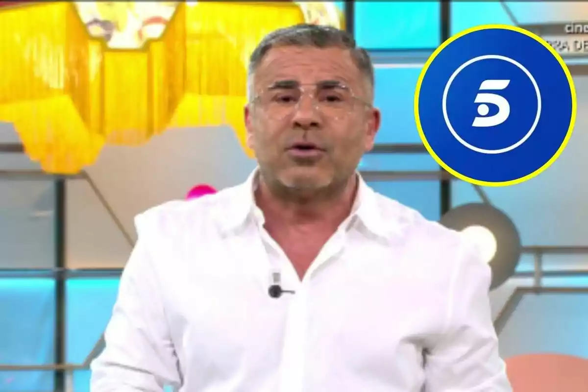 Montaje de Jorge Javier en 'El Diario de Jorge' y el nuevo logo de Telecinco