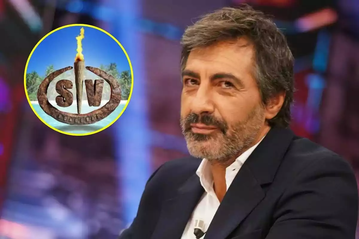 Montaje de Juan del Val en 'El Hormiguero' y el logo de 'Supervivientes'