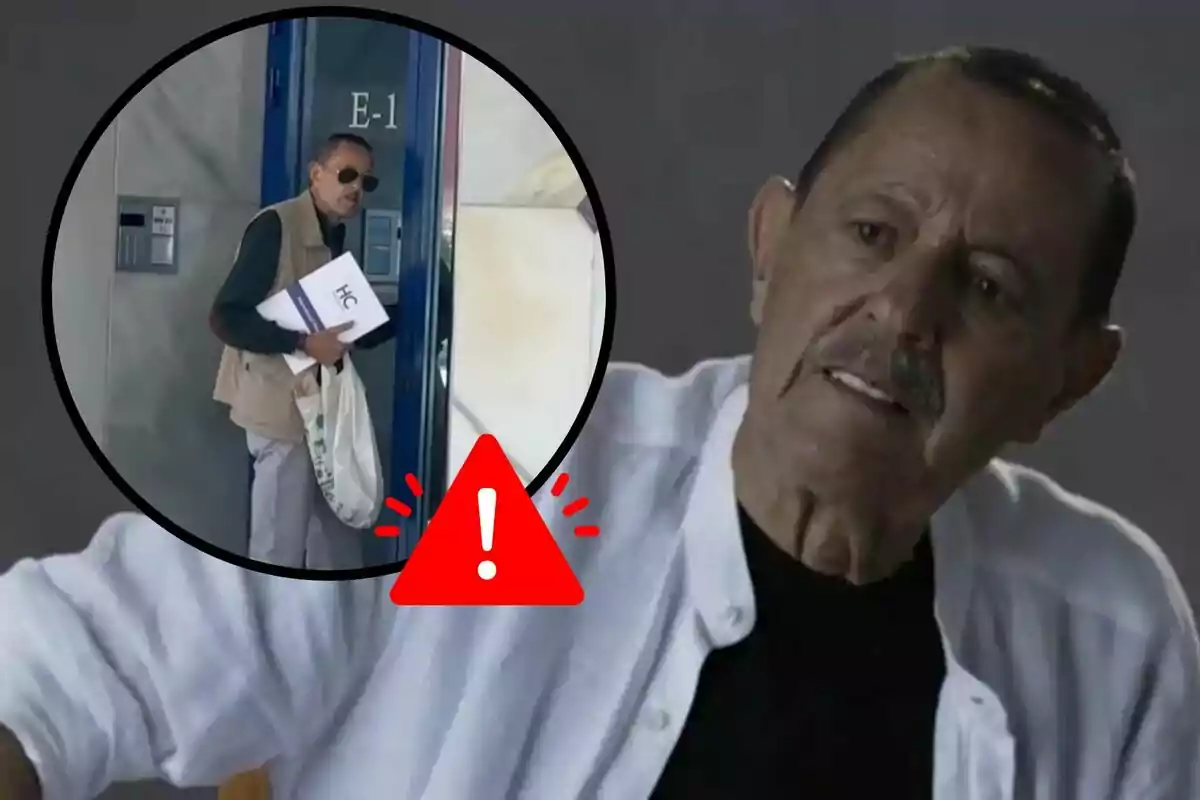 Montaje de Julián Muñoz junto a una de sus últimas imágenes antes de ingresar en el hospital