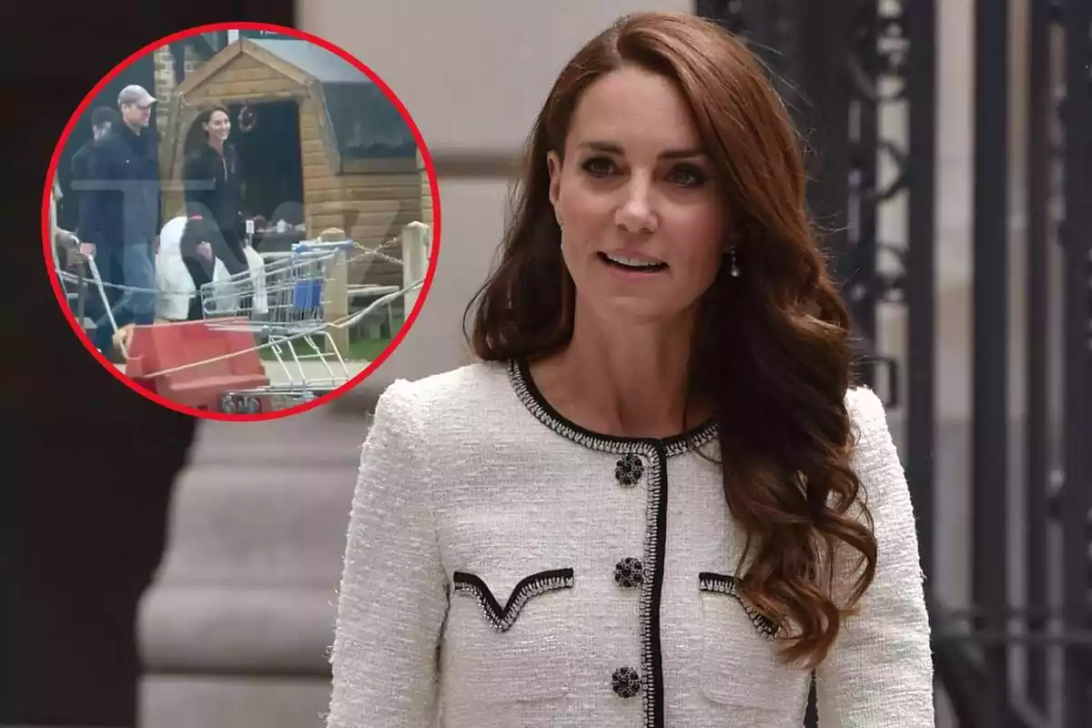 Montaje de Kate Middleton junto a la imagen de su reaparición junto al príncipe Guillermon