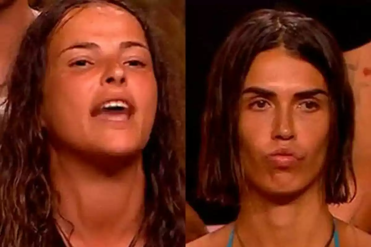 Montaje de Marta Peñate enfadada y Sofía Suescun en 'Supervivientes All Stars'