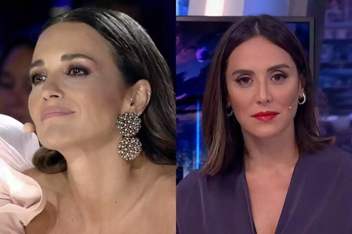 Montaje de Paula Echevarría en 'Got Talent' y Tamara Falcó en 'El Hormiguero'