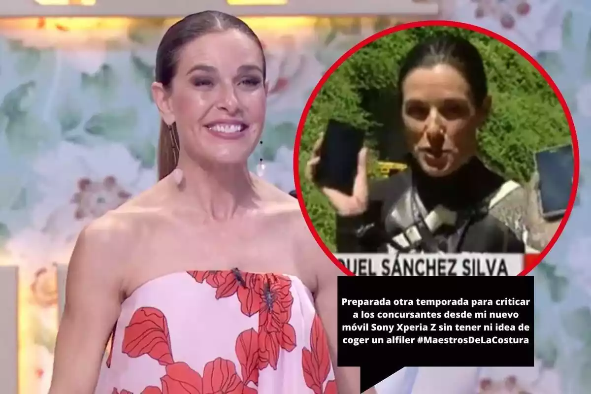 Montaje de portada con Raquel Sánchez Silva en 'Maestros de la costura' y una captura de televisión anunciado el móvil Sony Xperia Z
