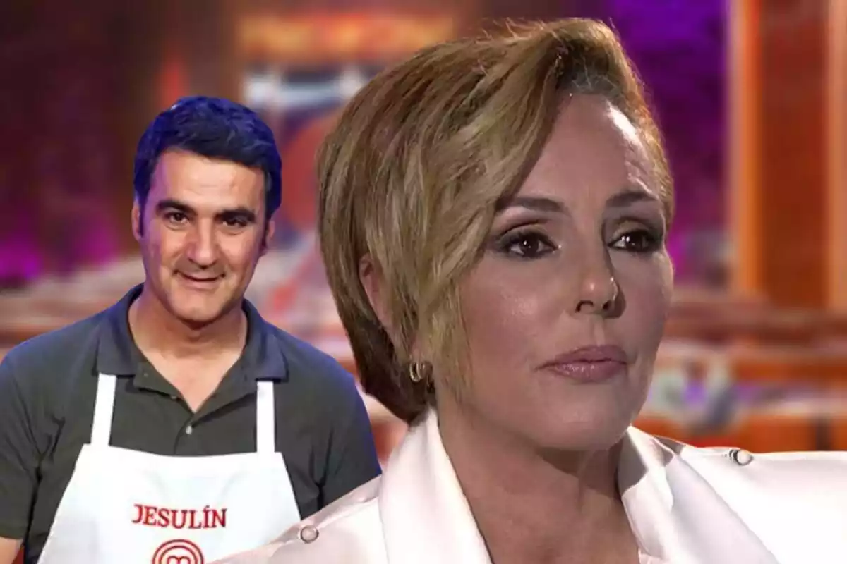 Montaje de imágenes con Rocío Carrasco y Jesulín de Ubrique con el fondo de 'MasterChef Celebrity'