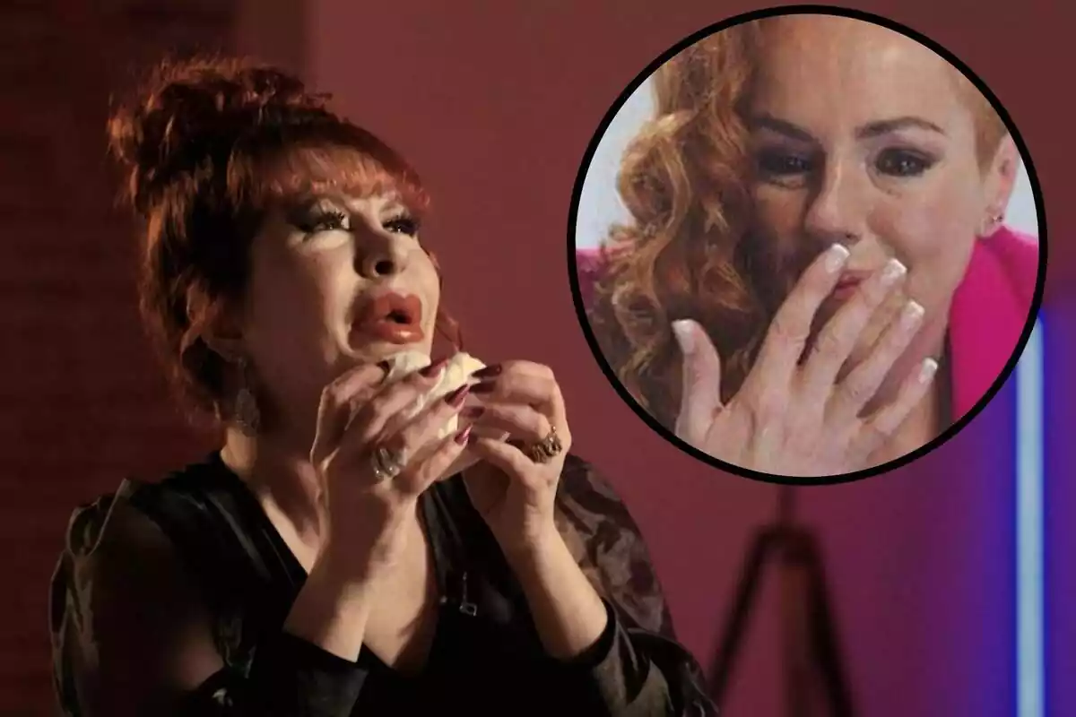 Montaje de Yurena llorando junto a Rocío Carrasco en el programa '¡De viernes!'