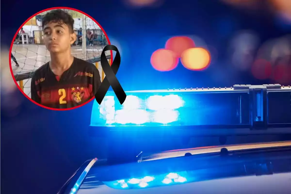 Montaje de Derick Sampaio, niño de 13 años muerto en un tiroteo
