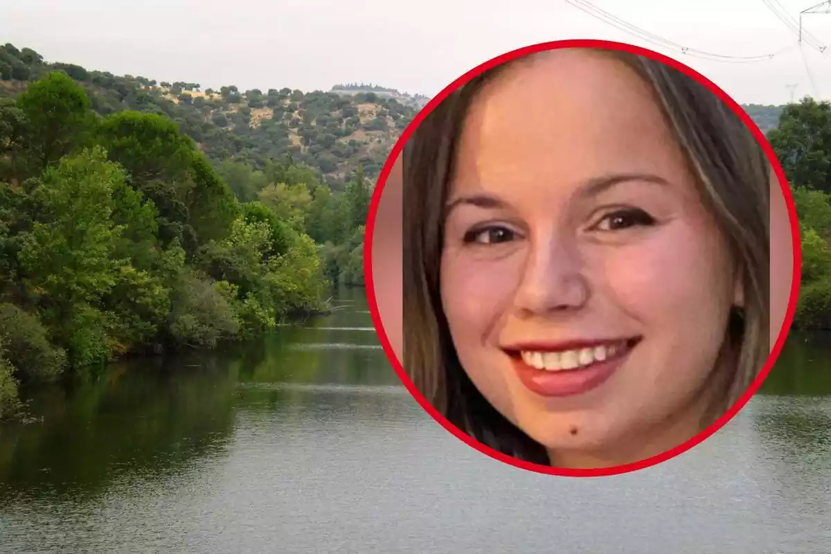 Montaje del embalse de Molino de la Hoz y Elena Isabel Peñas, encontrada muerta dentro