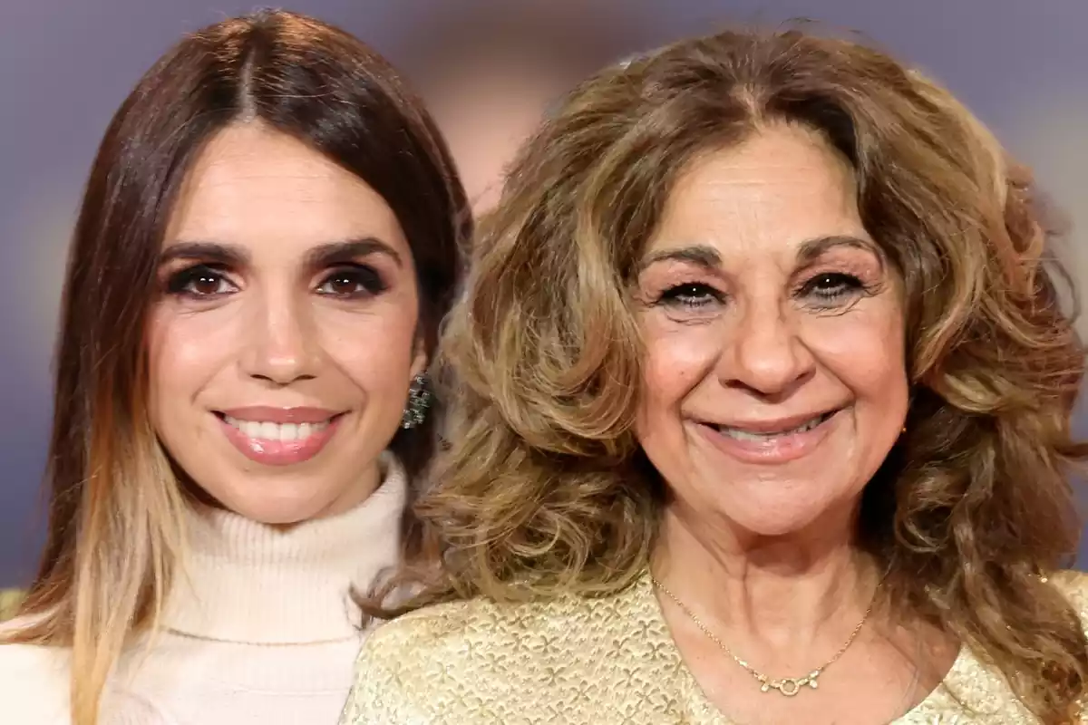 Montaje de Elena Furiase y su madre, Lolita Flores con rostros sonrientes