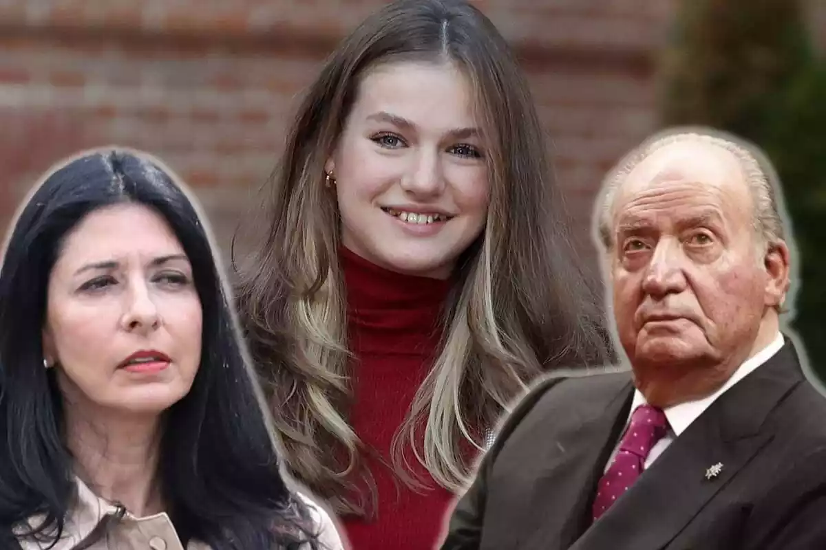 Montaje en primer plano con Leonor, Ana Togores y el rey Juan Carlos