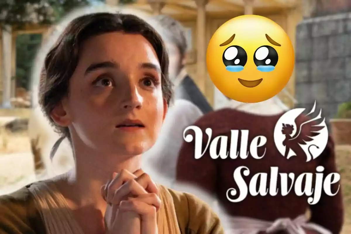 María Redondo con expresión emocionada y un emoji de ojos llorosos junto al texto "Valle Salvaje".