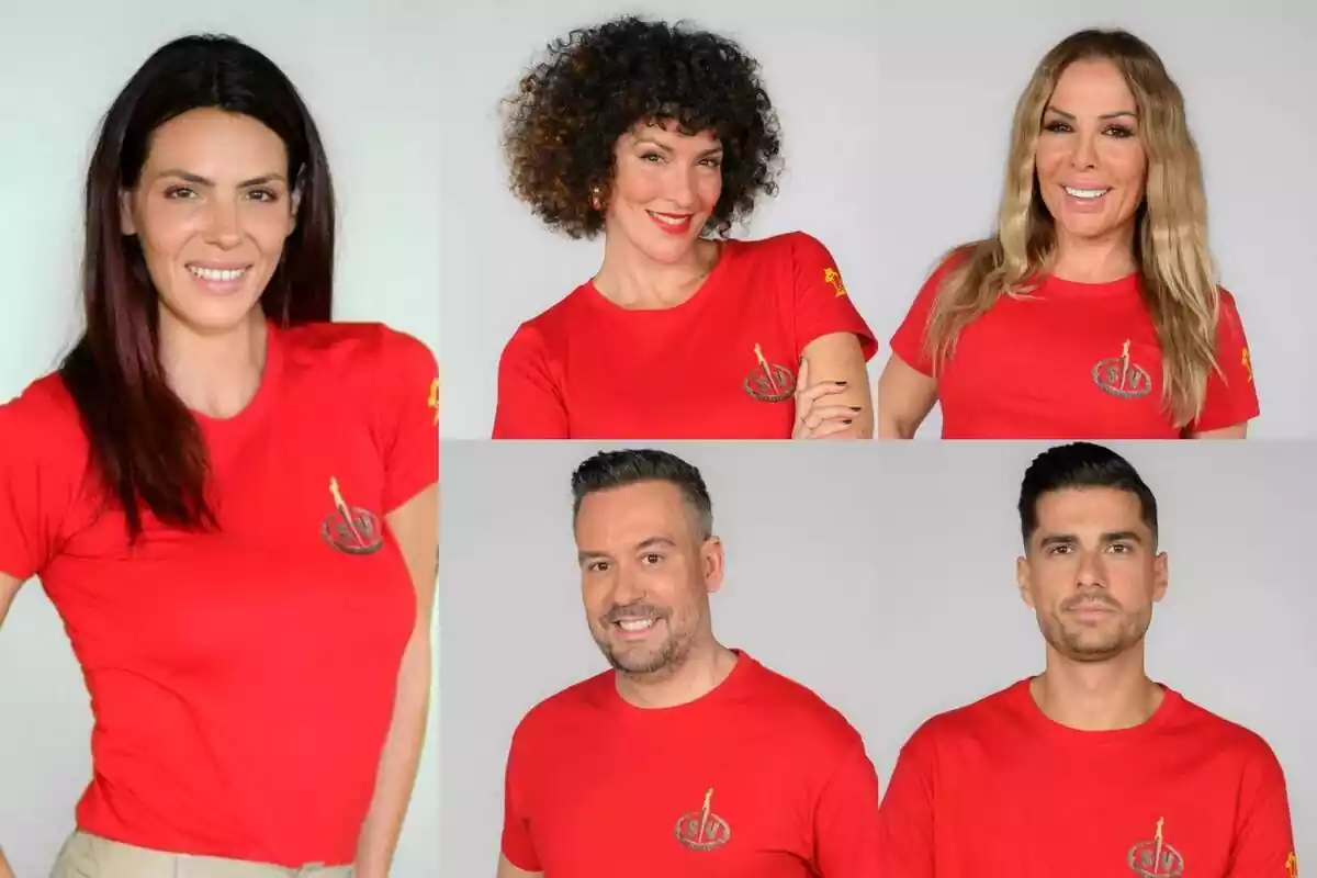 Montaje de los expulsados de Supervivientes: Laura Matamoros, Rocío Madrid, Lorena Morlote, Kike Calleja y Mario González