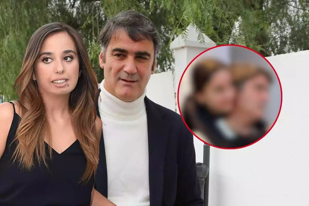 Montaje de Jesulín de Ubrique con una foto de Andrea Janeiro a la izquierda y a la derecha una foto borrosa de él con su otra hija