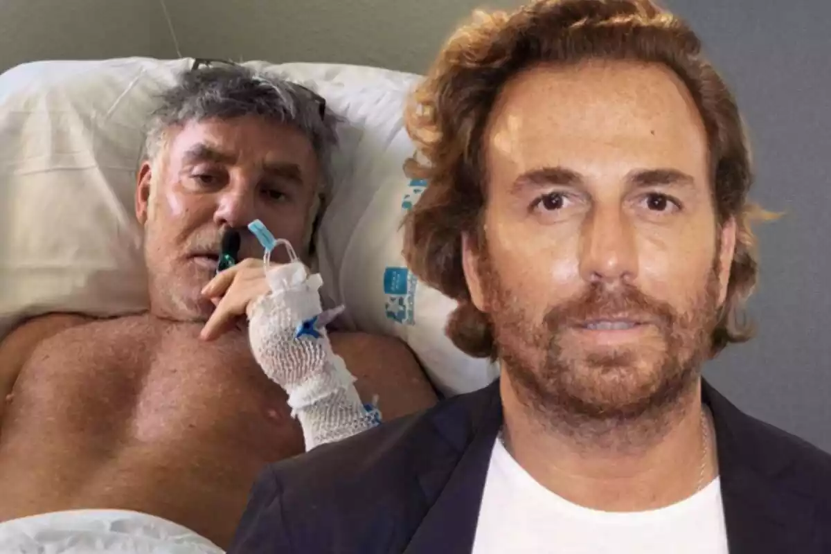 Montaje de fotos de Joaquín Torres tumbado en una cama de hospital tras su operación y un primer plano de Raúl Prieto mirando a cámara