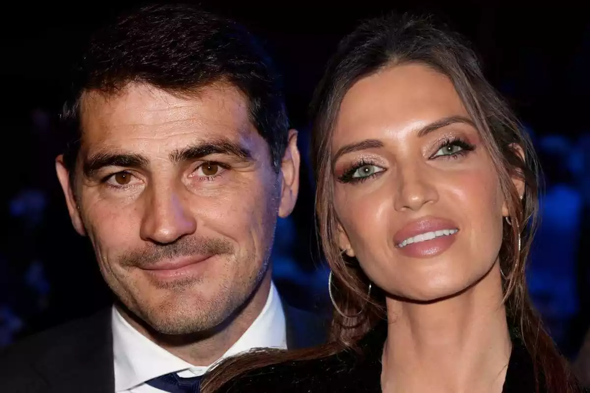 Montaje de fotos en primer plano de Iker Casillas y Sara Carbonero mirando a cámara con una sonrisa
