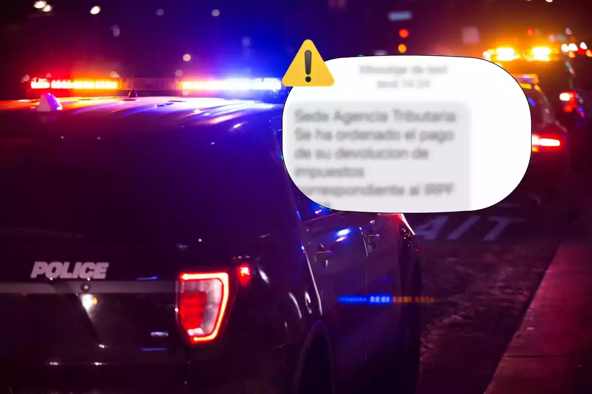 Montaje de una imagen de la policia junto con una captura de un tweet de los Mossos