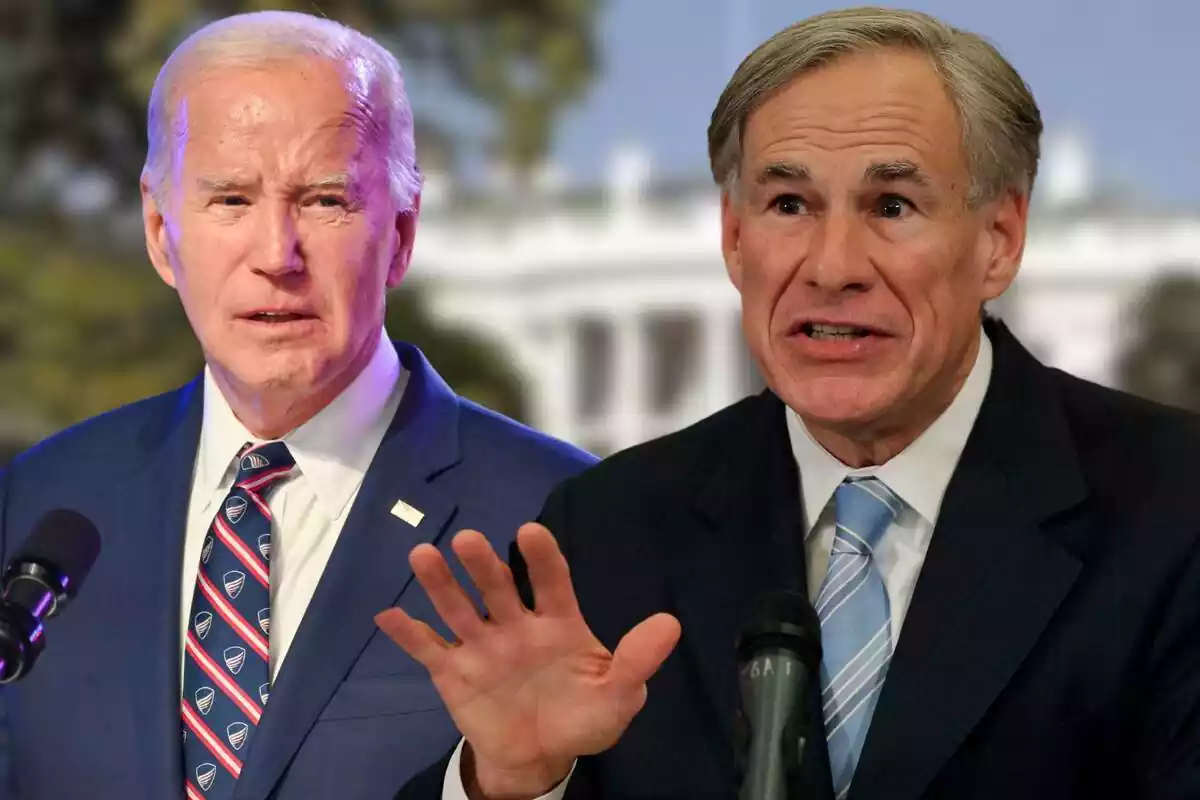 Montaje de Joe Biden (izquierda) y el gobernador de Texas, greg Abbott (derecha)