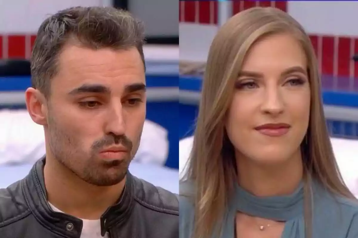 Montaje de Jorge Pérez a la izquierda con Silvia a la derecha en la segunda casa de Gran Hermano