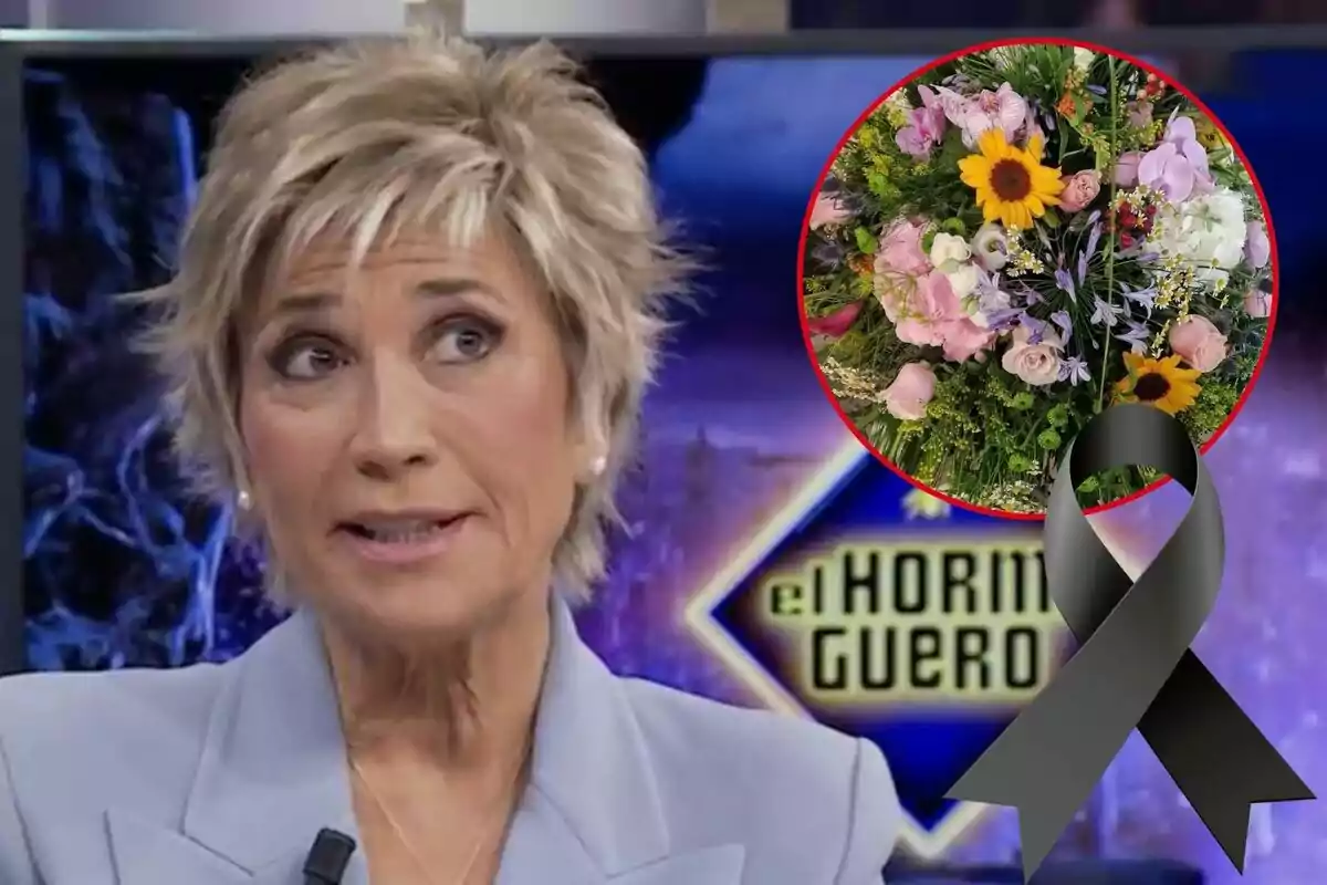 Julia Otero aparece en "El Hormiguero", con una imagen superpuesta de un ramo de flores y un lazo negro en señal de luto.